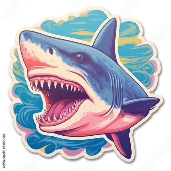 Obraz angry shark cartoon