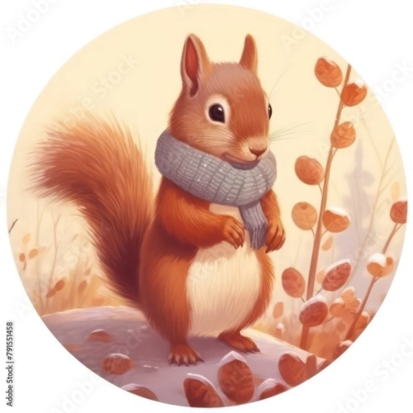 Obraz squirrel with nut