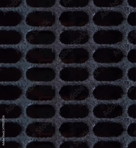 Obraz 黒い鉄格子状のシームレスなパターン