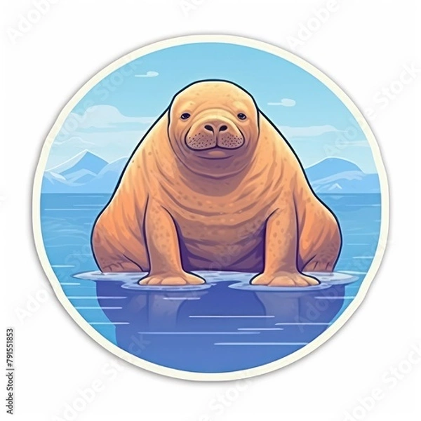 Obraz polar bear in a circle