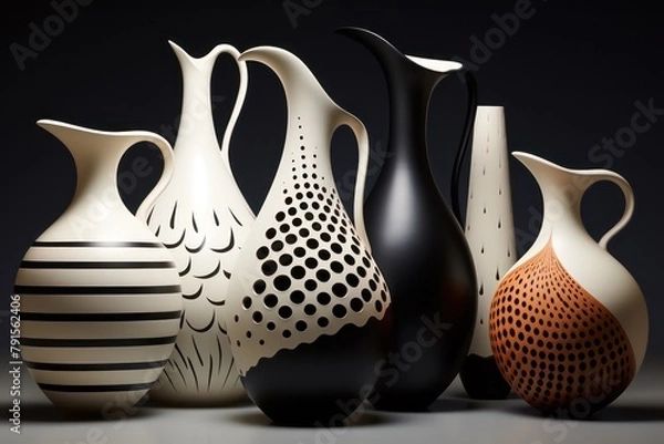 Obraz ceramic vase on a black background