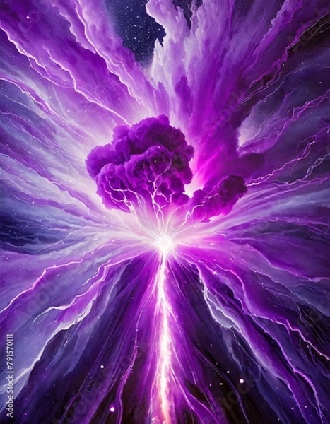 Fototapeta Abstract illustration material inspired by space, explosion, and creation.