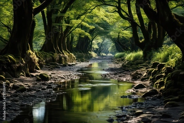 Fototapeta river in the forest