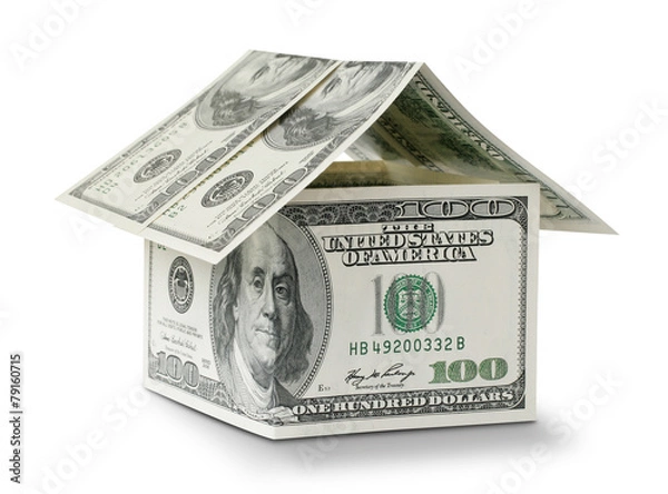 Obraz dollar in shape house