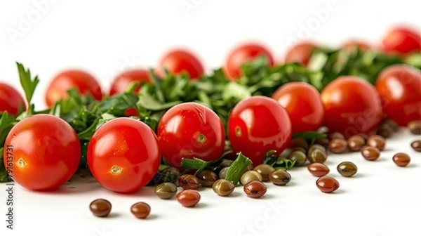Obraz cherry tomatoes isolated on a white background