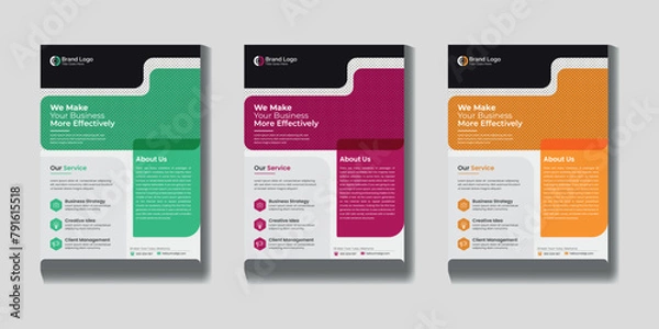 Fototapeta Creative Modern flyer brochure poster leaflet vector template  