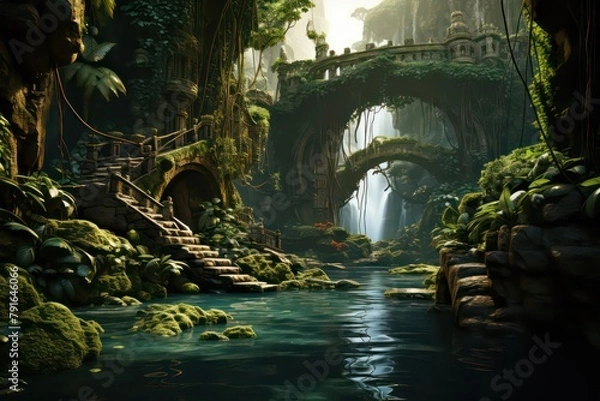 Fototapeta bridge over the river