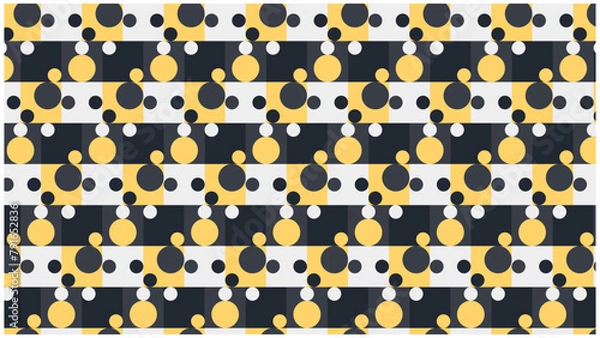 Obraz seamless pattern with squares and circles.