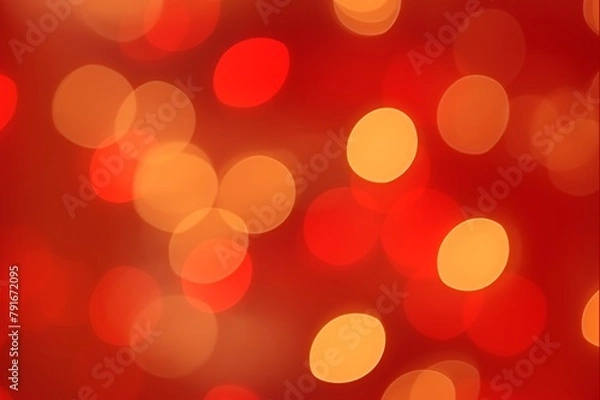 Fototapeta Defocused abstract bokeh red Christmas soft background