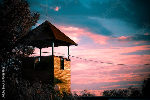 Fototapeta sunset from the tower 