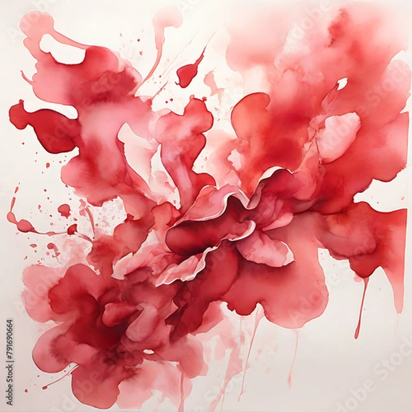 Obraz Abstract watercolour crimson background
