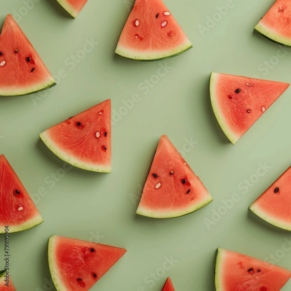 Fototapeta watermelon fruit pattern top view