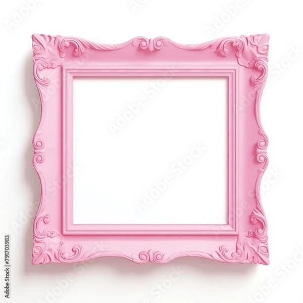 Fototapeta a pink frame with a white background