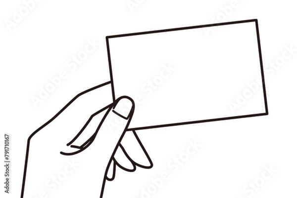 Obraz 手に持った名刺・カードのイラスト