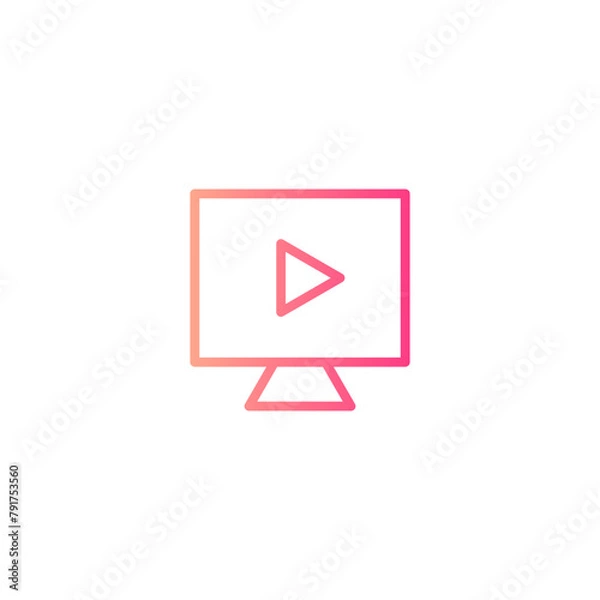 Fototapeta video player gradient icon
