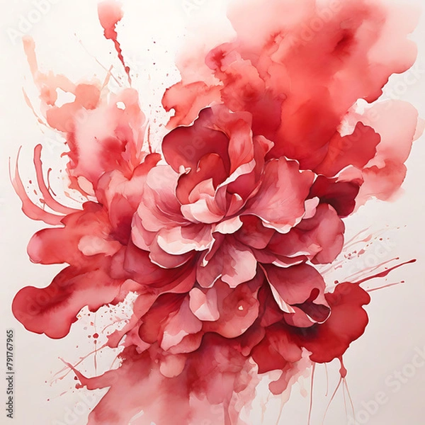 Obraz Abstract watercolour crimson background