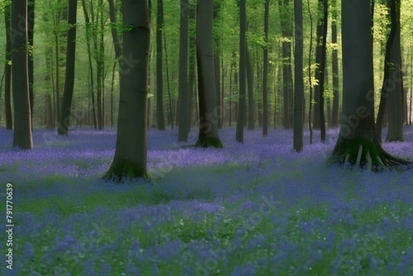 Fototapeta morning in the forest made by midjourney