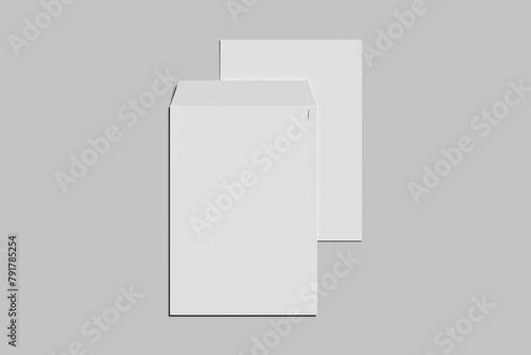 Obraz Blank  envelope  paper with background gray