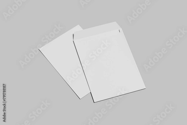 Obraz Blank  envelope  paper with background gray