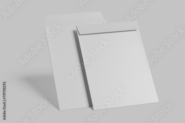 Obraz Blank  envelope  paper with background gray