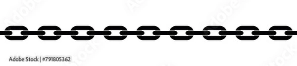 Fototapeta chain shape silhouette pattern, seamless repeatable texture background