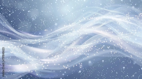 Fototapeta Snow swirl modern air effect on transparent background. Isolated snowstorm trail with glow on white background. Abstract air stream motion.