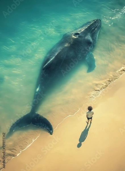 Fototapeta Dolphin swimming gracefully underwater