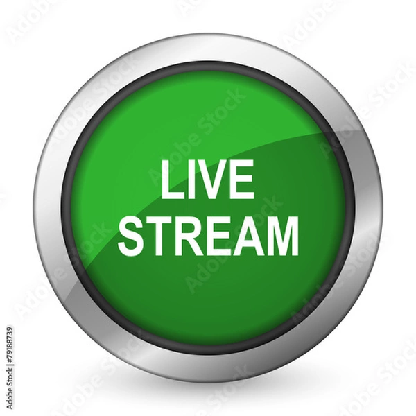 Obraz live stream green icon