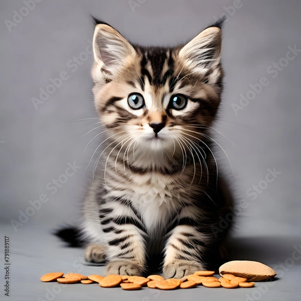 Obraz cat on grey background