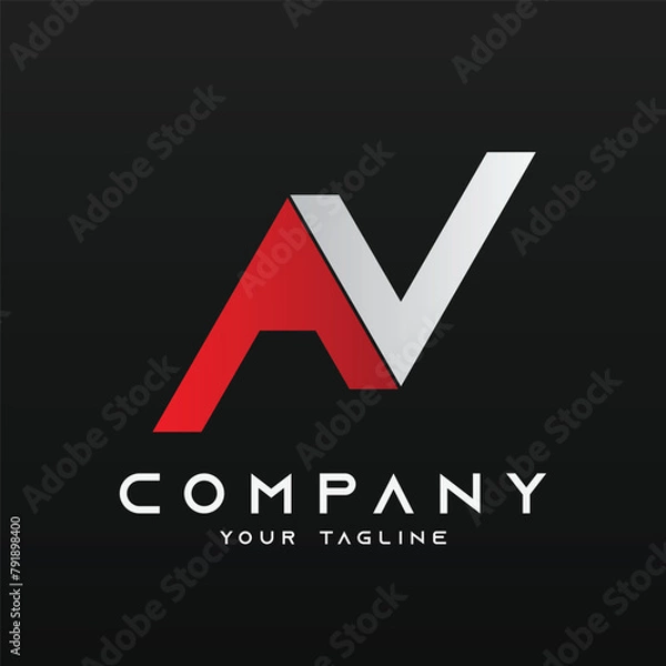 Obraz Alphabet logo illustration logo vector of letter AV, N