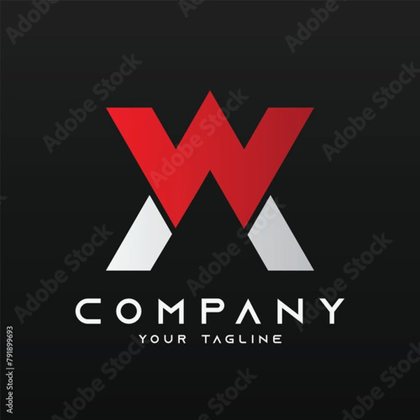 Obraz Alphabet logo illustration logo vector of letter AW