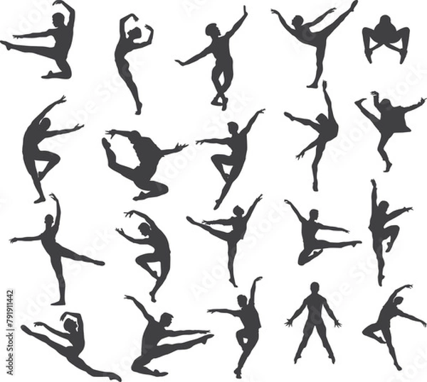 Fototapeta Print Ballet Dancer Boy EPS; Ballet Dancer Clipart; Boy Ballet Dancer Silhouette; Digital Download; EPS   Male ballet dancer