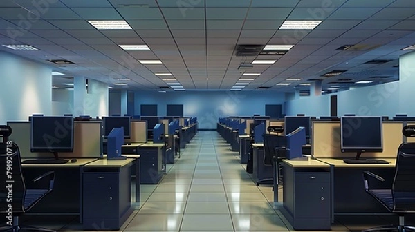 Obraz Large empty call center office