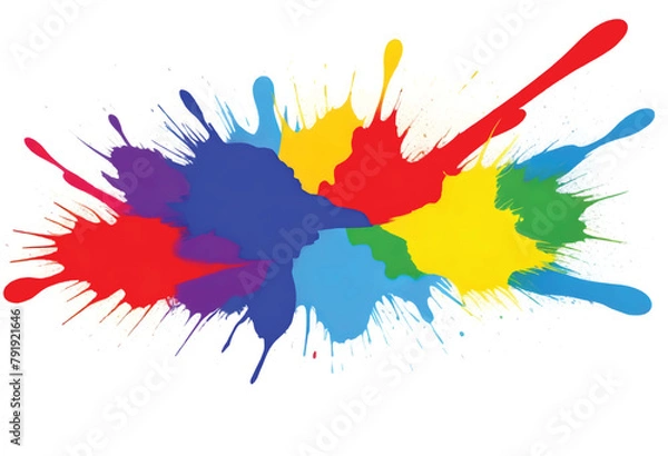 Fototapeta a colorful picture of a rainbow colored paint isolated on white background