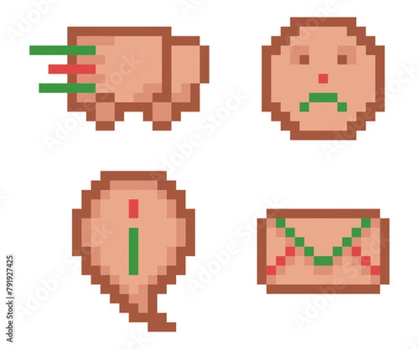Fototapeta Set of Pixel Icons Vector Design.