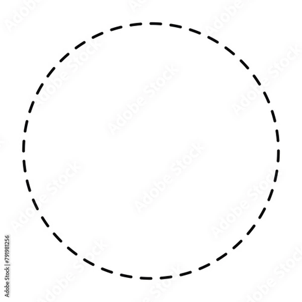 Fototapeta Vector dashed circle flat icon. Flat illustration iconic design of dashed circle area, isolated on a white background. Vector illustration. Eps file 662.