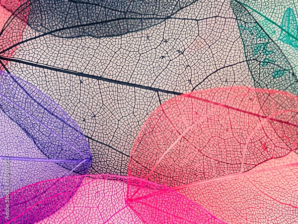 Obraz artificial colored leaves in a mess 