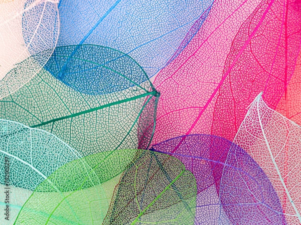 Obraz artificial colored leaves in a mess 