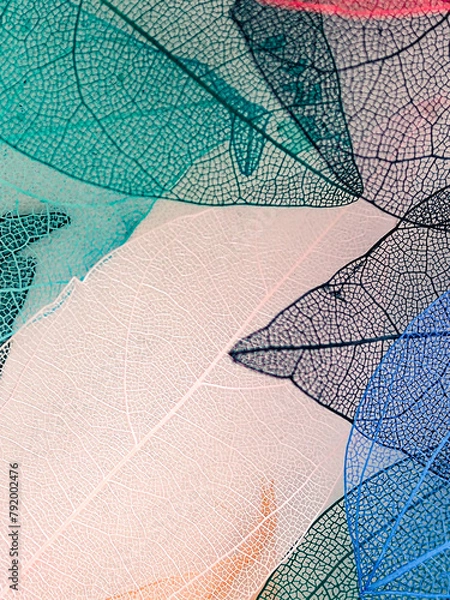 Obraz artificial colored leaves in a mess 