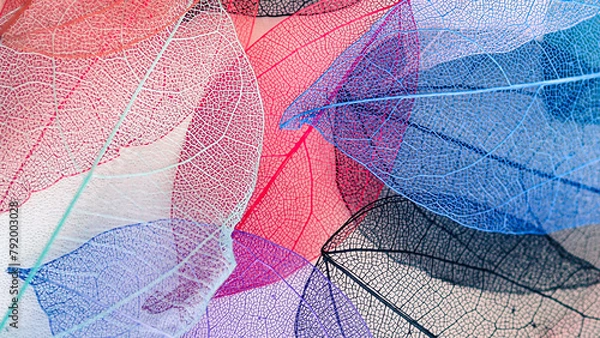 Obraz artificial colored leaves in a mess 