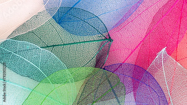 Obraz artificial colored leaves in a mess 