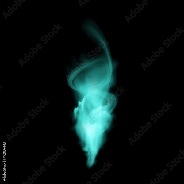 Obraz Teal smoke swirl. Vector background illustration
