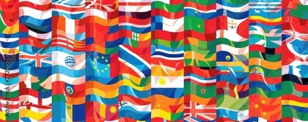Obraz international flags representing countries from around the globe.