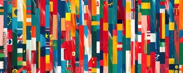 Obraz international flags representing countries from around the globe.