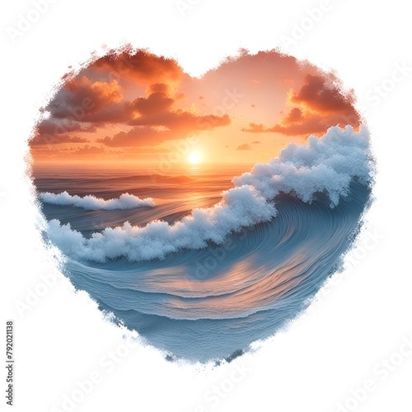 Obraz Heart sunset sea 