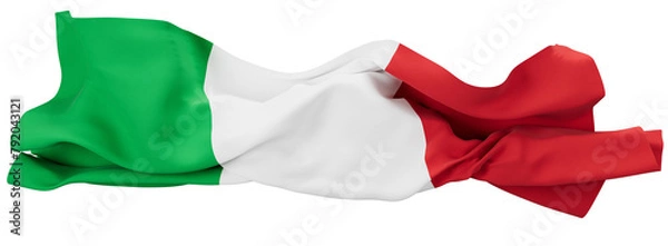 Fototapeta Italian Flag Fluttering Elegantly, a Representation of Unity and National Pride