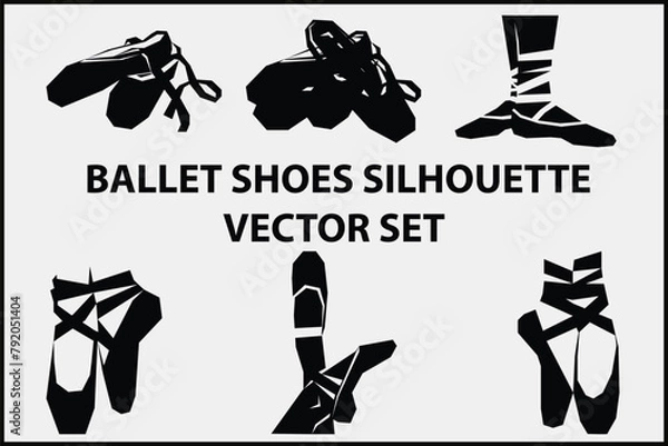 Obraz Ballet Shoes Silhouette vector set