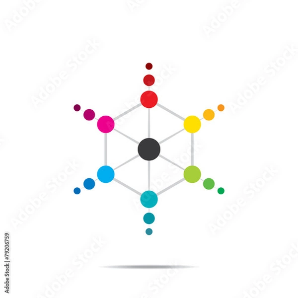 Obraz creative hexagonal or isometric icon design concept vector