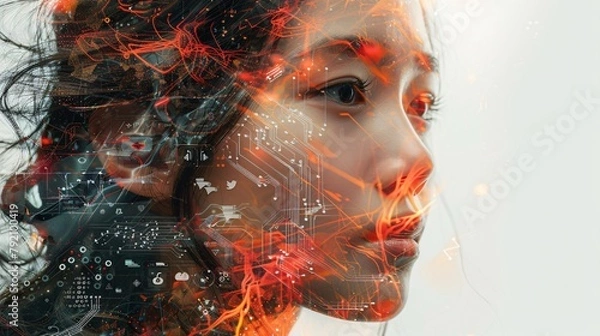 Fototapeta Artificial Intelligence Concept Portrait