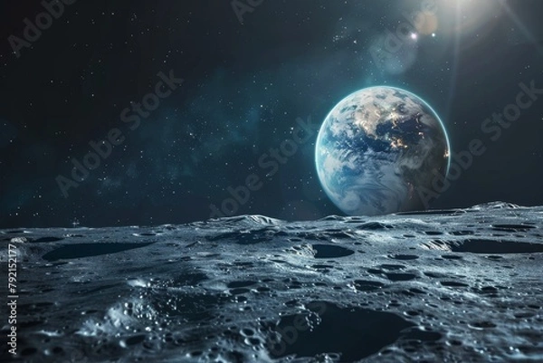 Fototapeta A View of Earth From the Moon